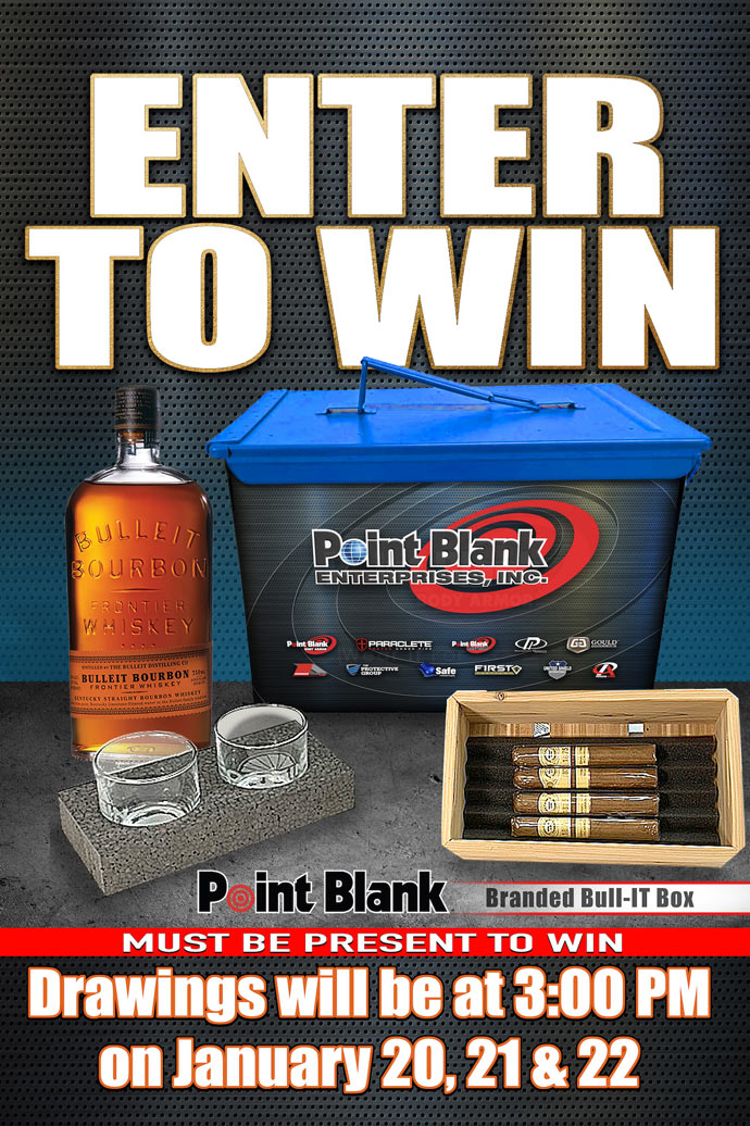 enter to win, must be at booth to win, drawings will be held at 3pm on January 20, 21 and 22