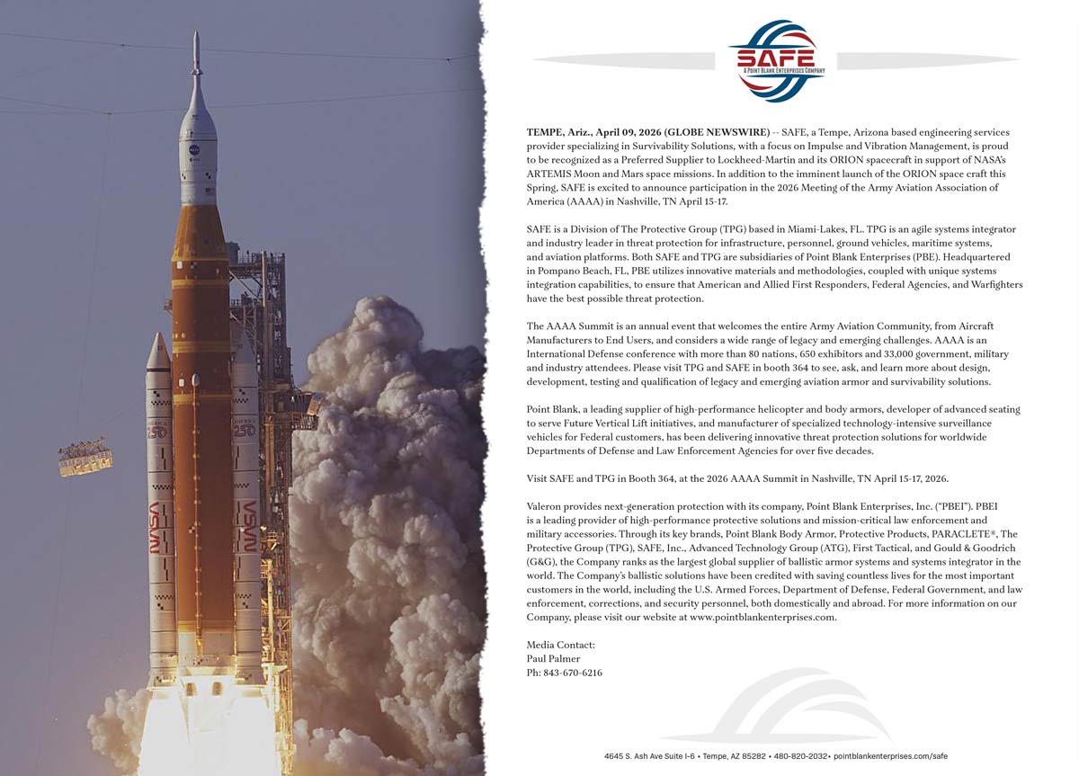 artemis II mission to the moon and Safe press release