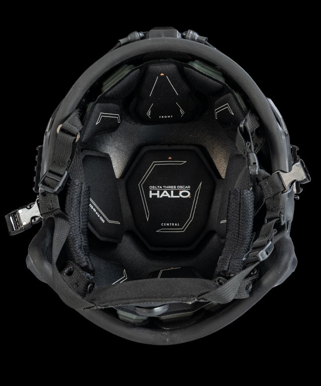 operator elite helmet inside view in black